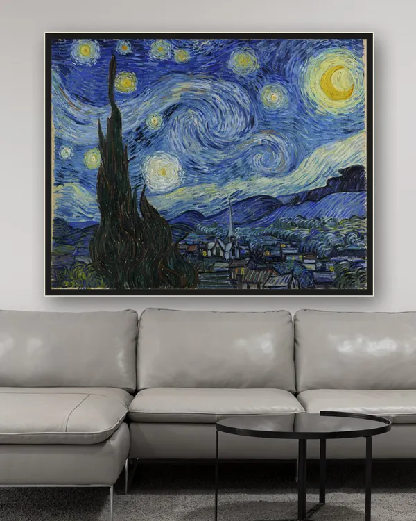 Riproduzione su tela della Notte stellata di Van Gogh